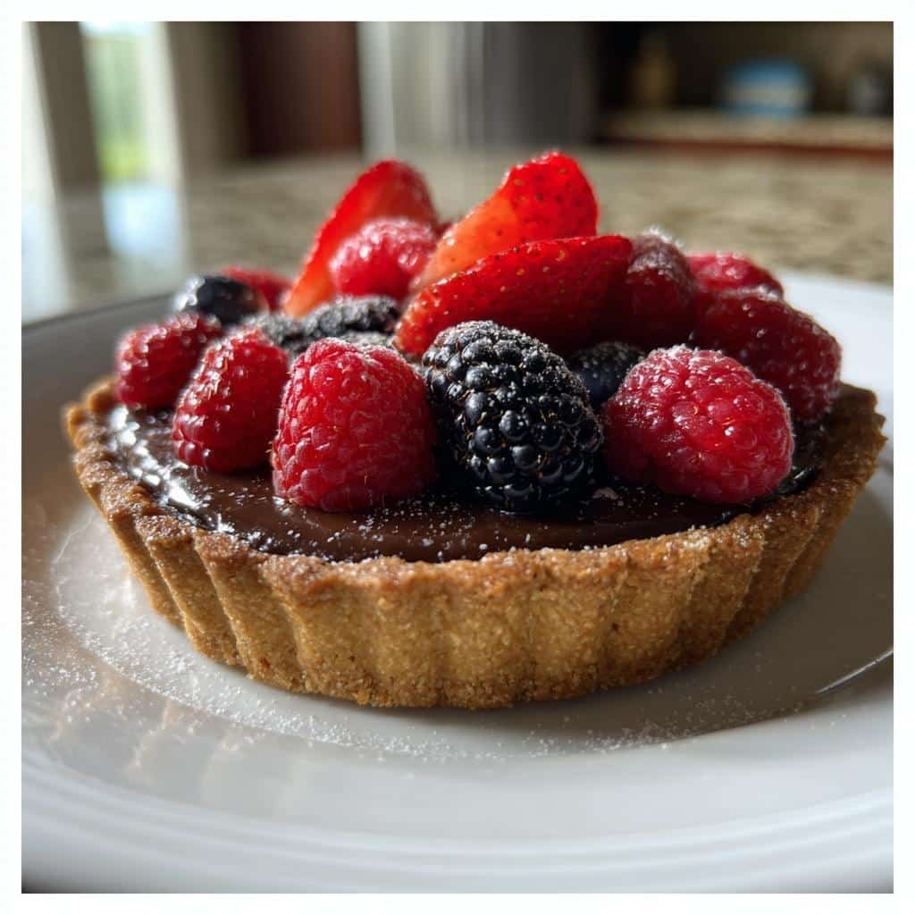 Air Fryer Chocolate Berry Tart