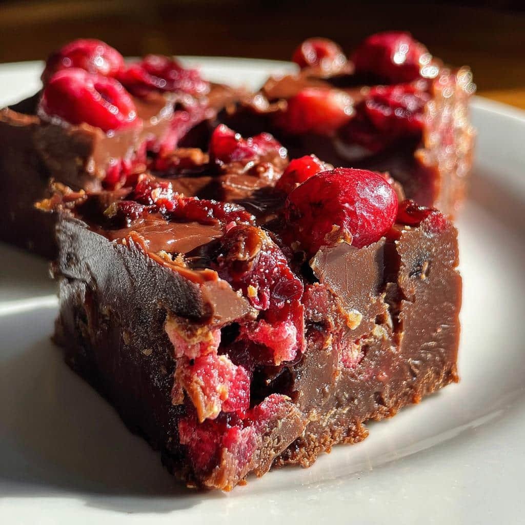 Air Fryer Cranberry Fudge Squares