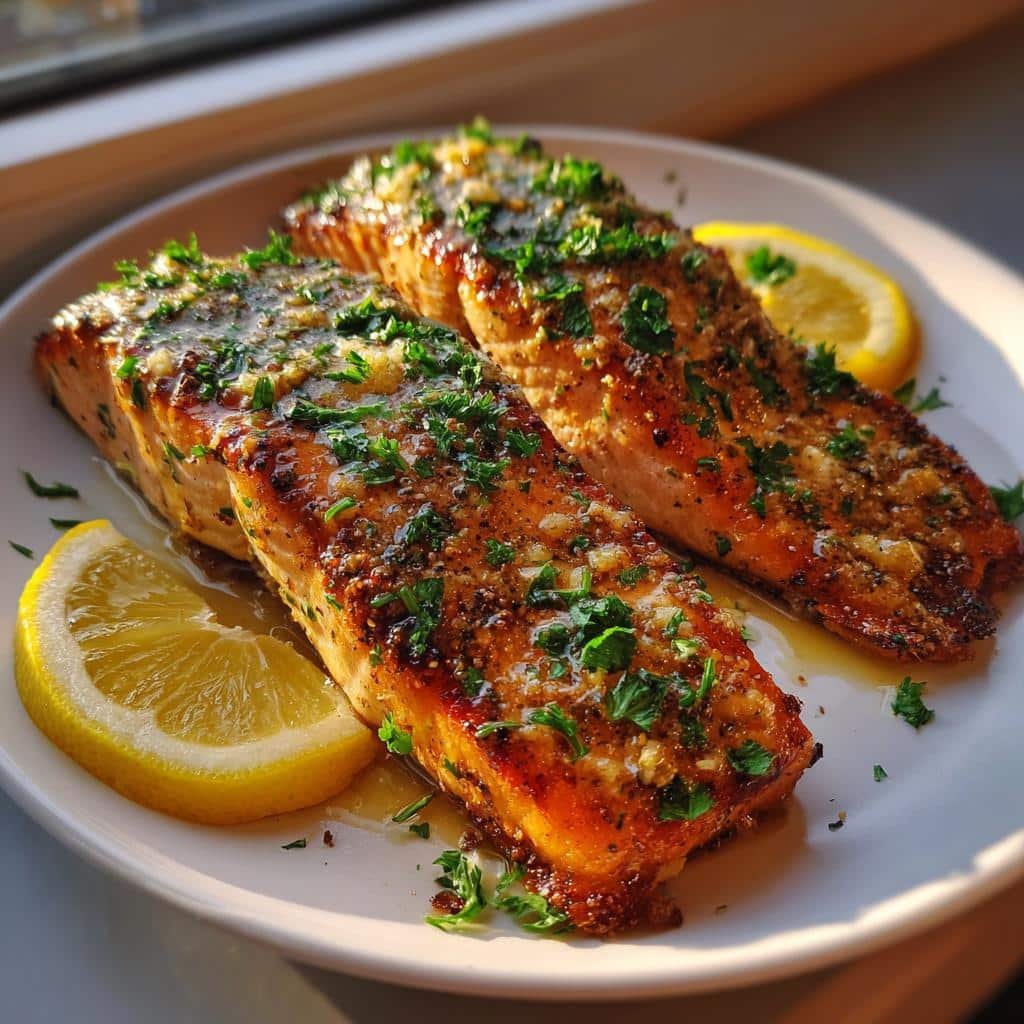 Air Fryer Garlic Butter Salmon - detail 1