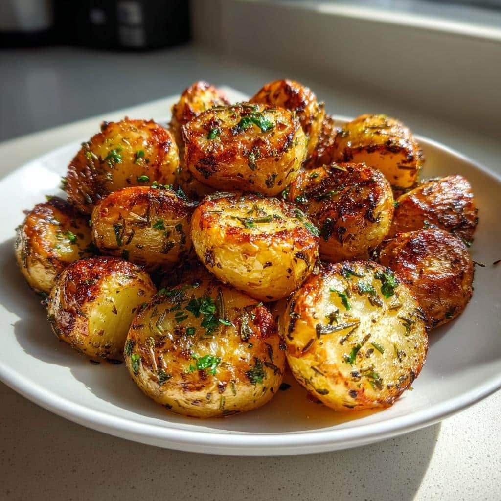 Air Fryer Garlic & Herb Roasted Potatoes