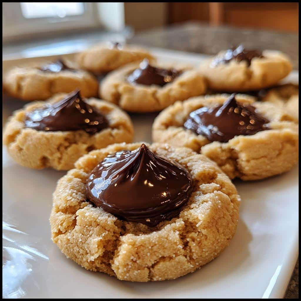 Air Fryer Peanut Butter Blossom Cookies