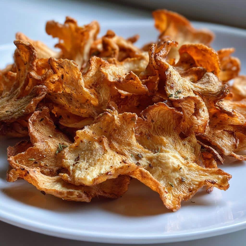 Air Fryer Shiitake Crisps