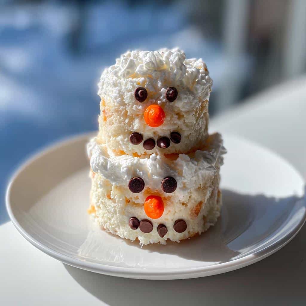 Air Fryer Snowman Cakes