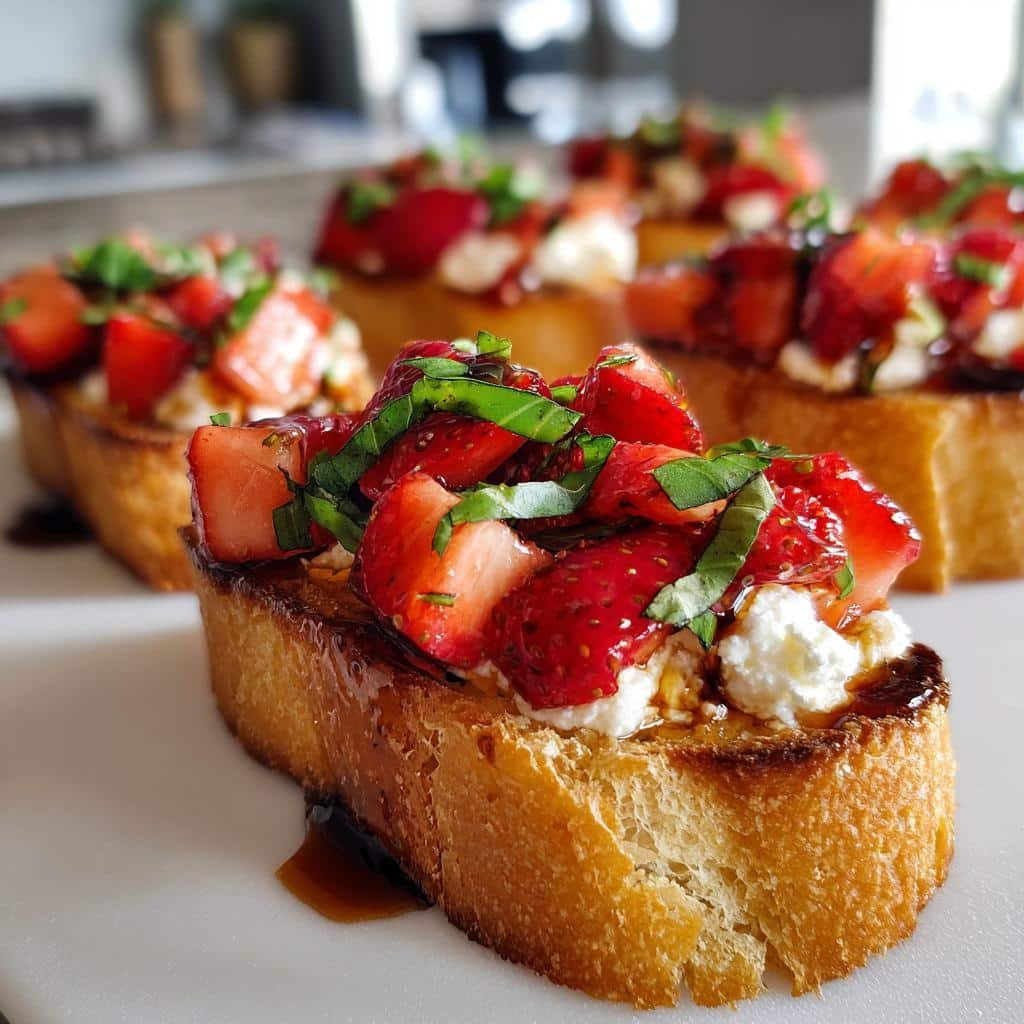 Air Fryer Strawberry Bruschetta - detail 1