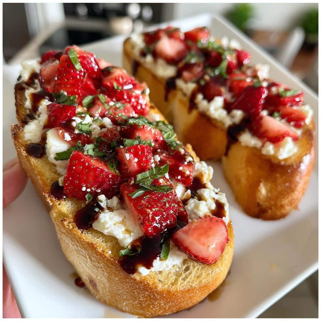 Air Fryer Strawberry Bruschetta