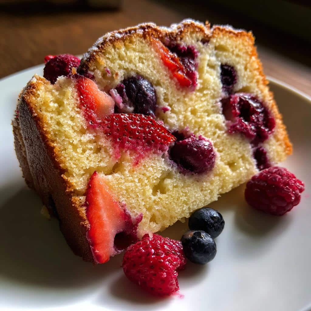 Air Fryer Triple Berry Cake - detail 1