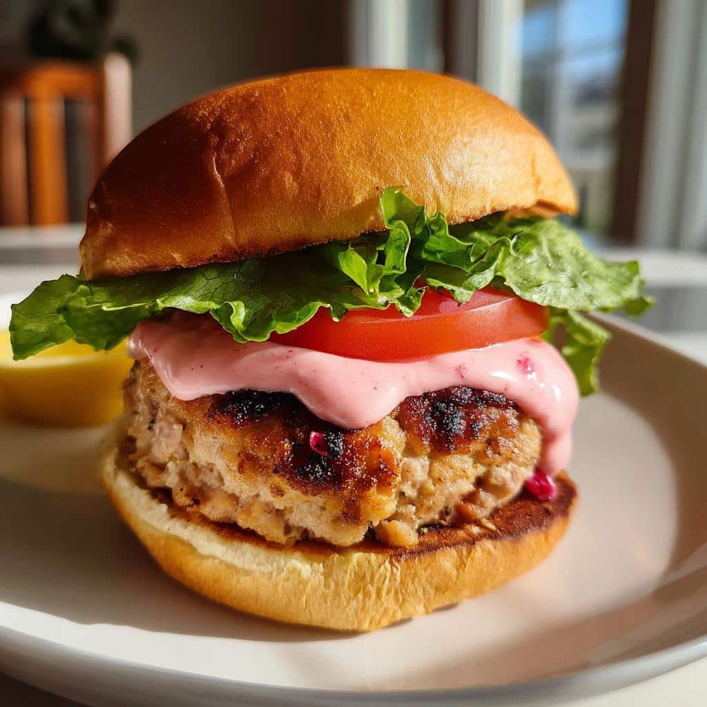 Air Fryer Turkey Burgers with Cranberry Aioli - detail 1