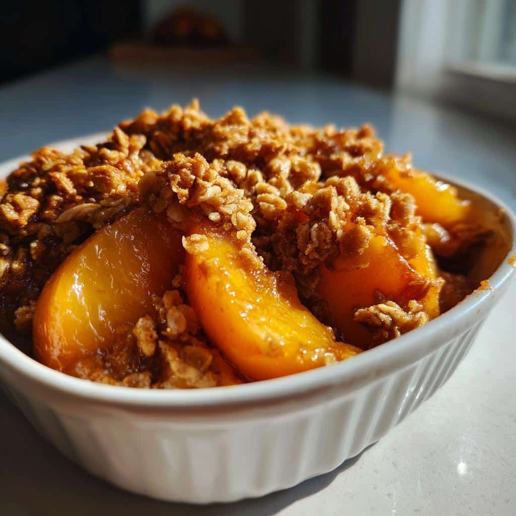 Easy Air Fryer Peach Crisp
