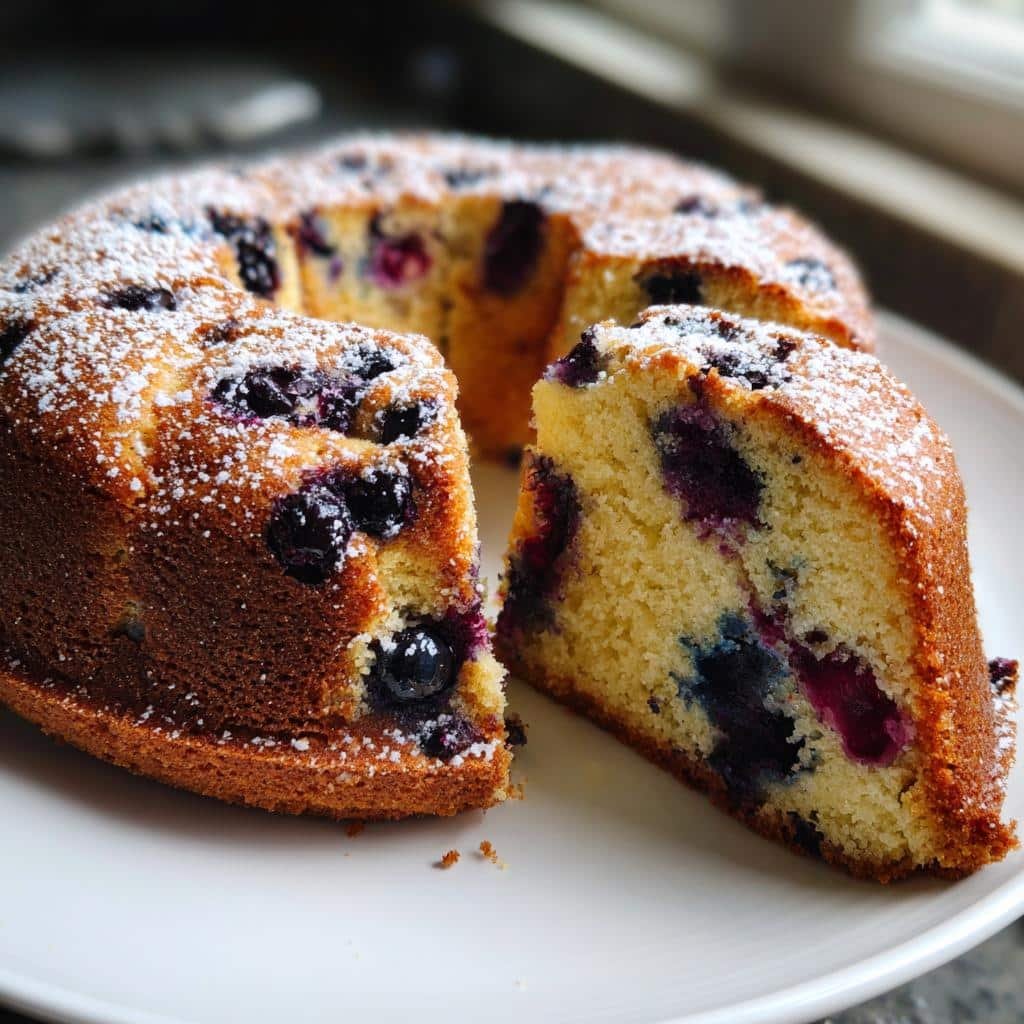 Vegan Air Fryer Blueberry Cake - detail 1