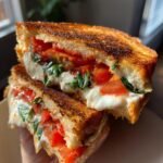 air fryer tomato basil mozzarella sandwich