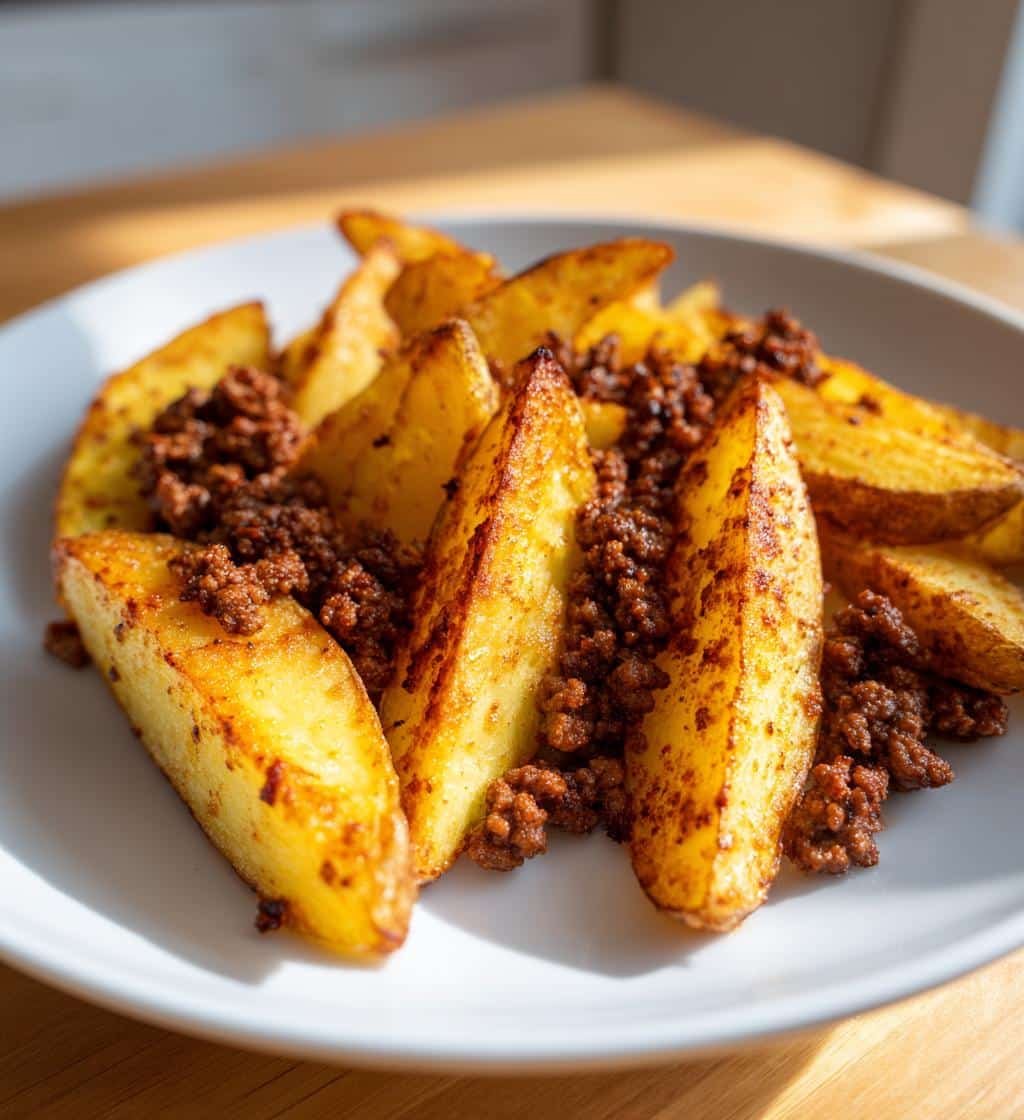 potato wedges air fryer with ground beef - detail 1