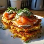 smoked salmon potato rosti stack