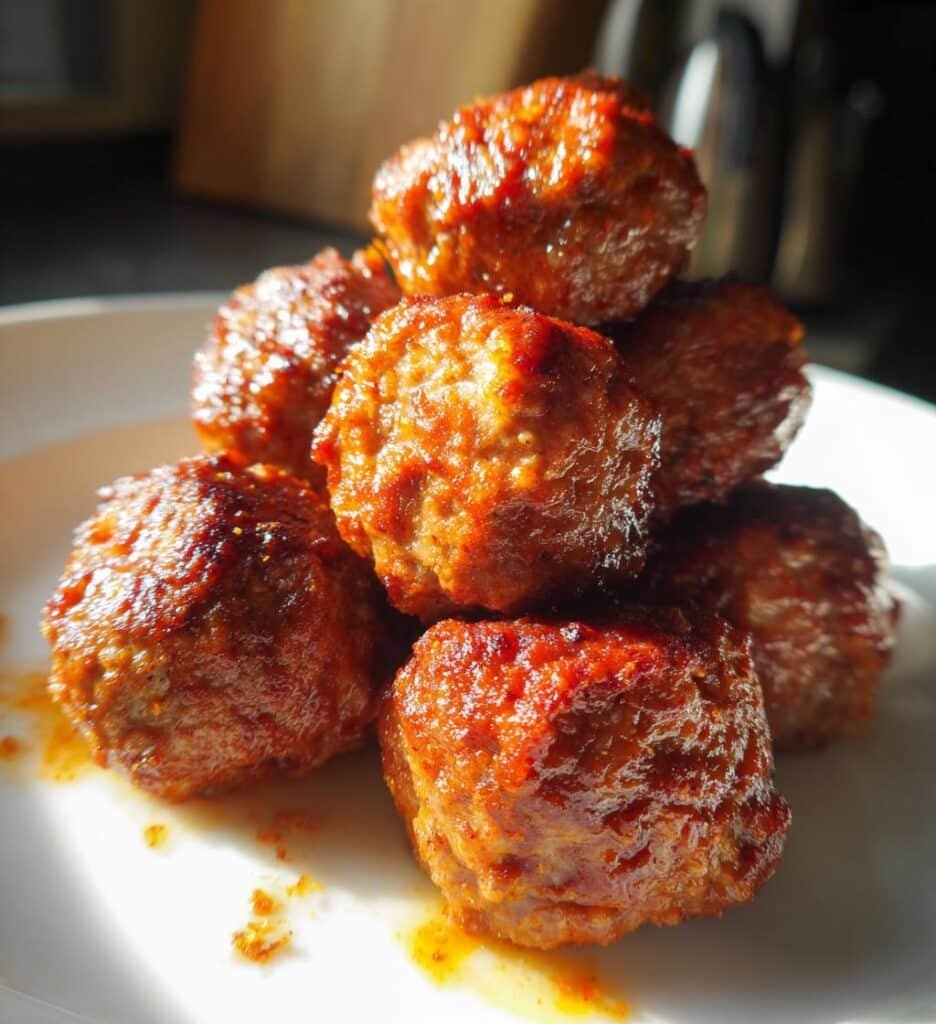 baked juicy smoky chipotle meatballs