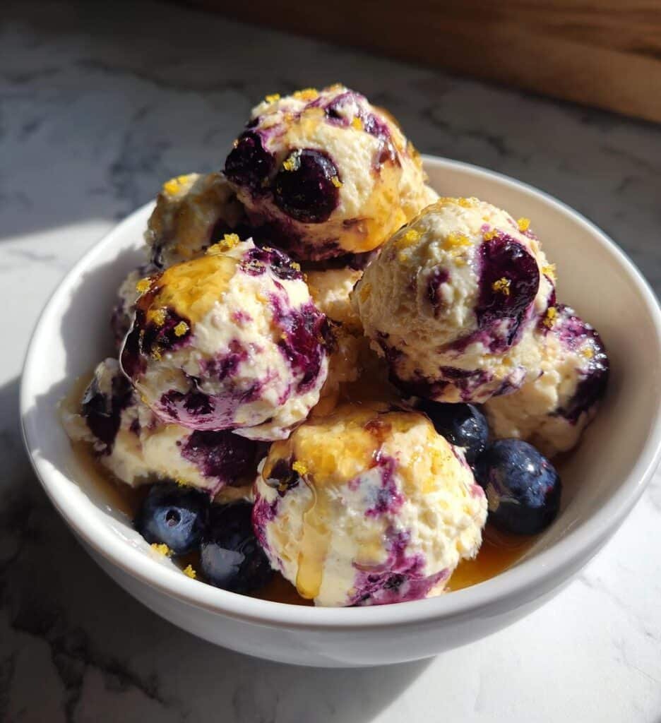 blueberry and lemon zest cottage cheese bites