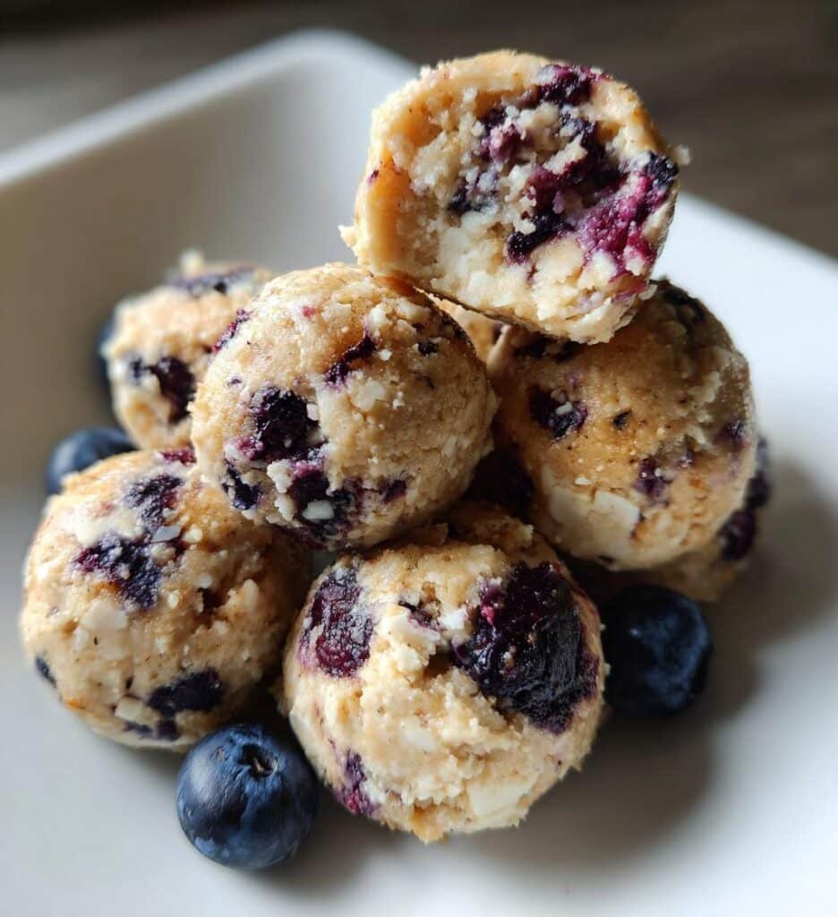 blueberry cheesecake protein bites