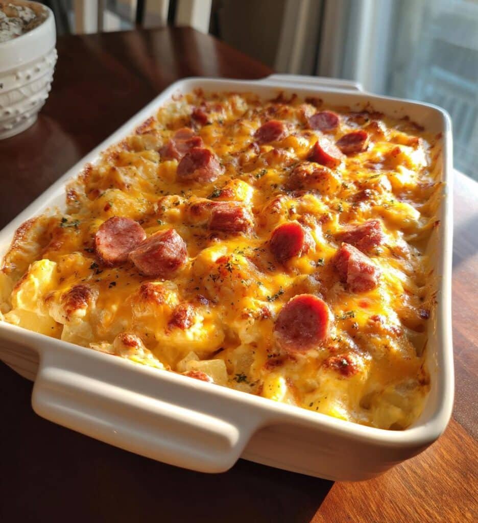 cheesy ranch potatoes and smoked sausage delight