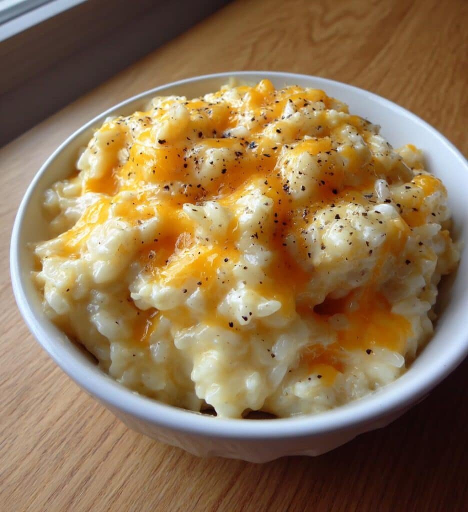 cheesy rice recipe creamy delicious comfort food