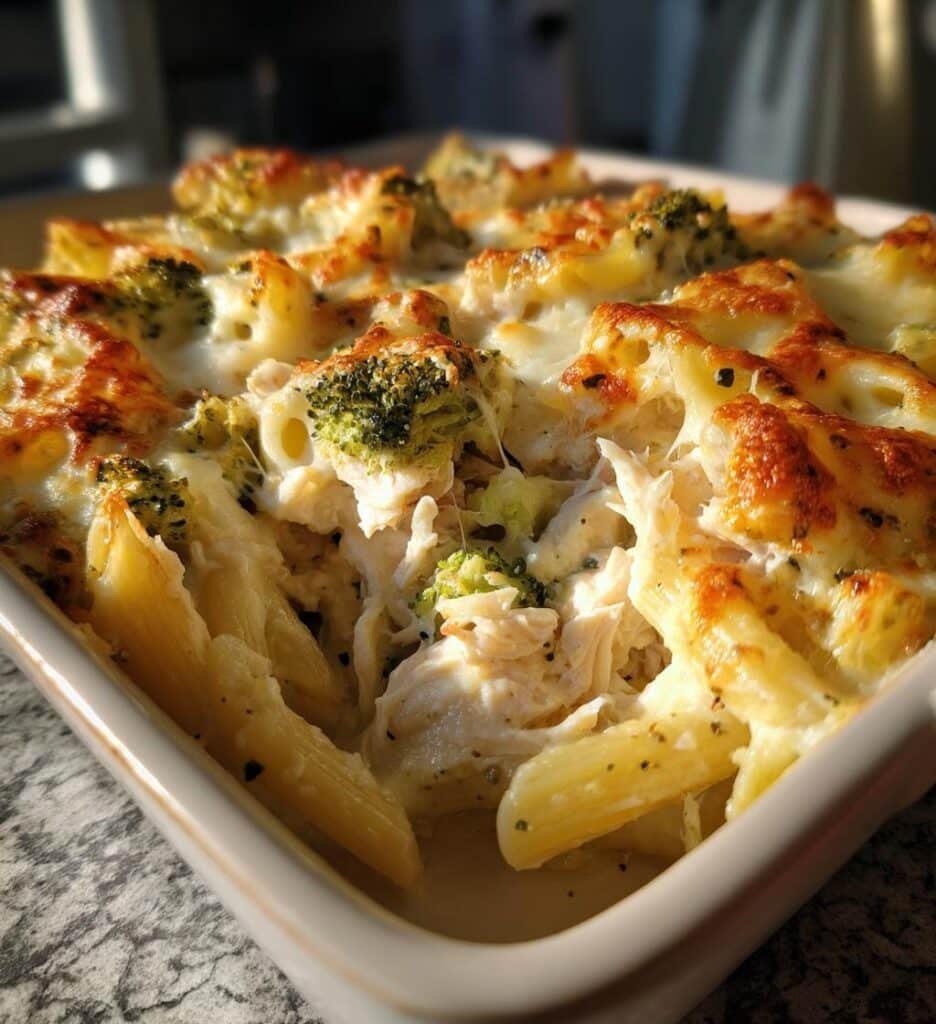 chicken broccoli pasta bake