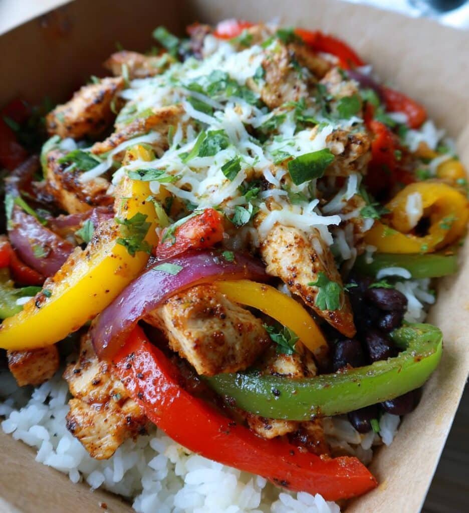 chicken fajita meal prep bowls