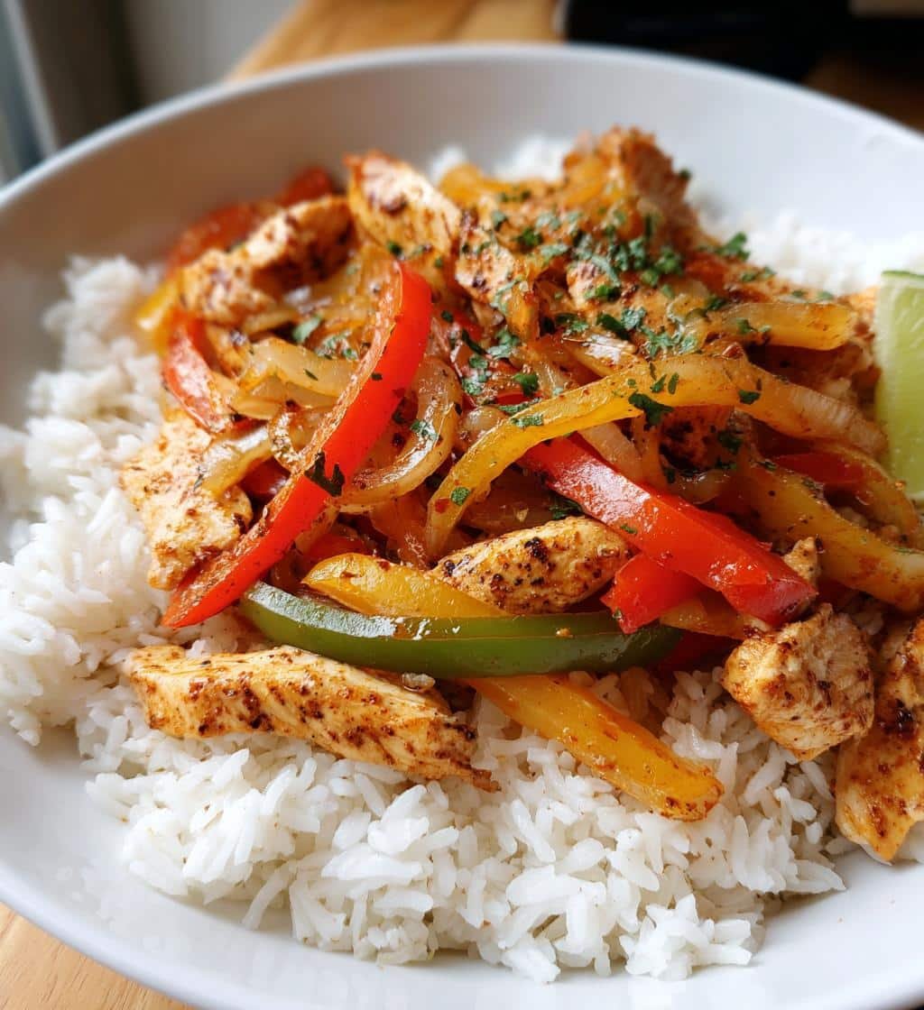 chicken fajita rice bowls - detail 1