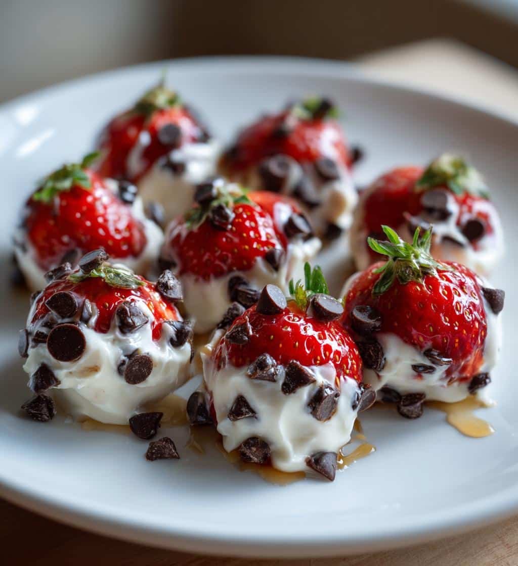 chocolate strawberry greek yogurt clusters - detail 1