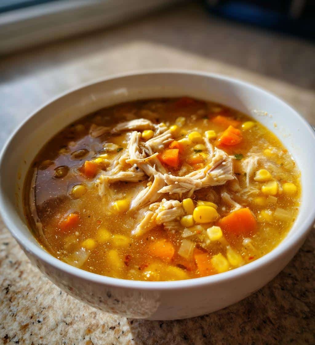 cozy chicken and sweetcorn soup recipe for comfort - detail 1