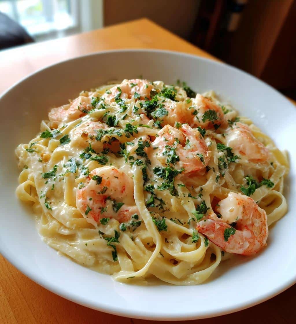 creamiest one pan shrimp fettuccine alfredo rich indulgence - detail 1