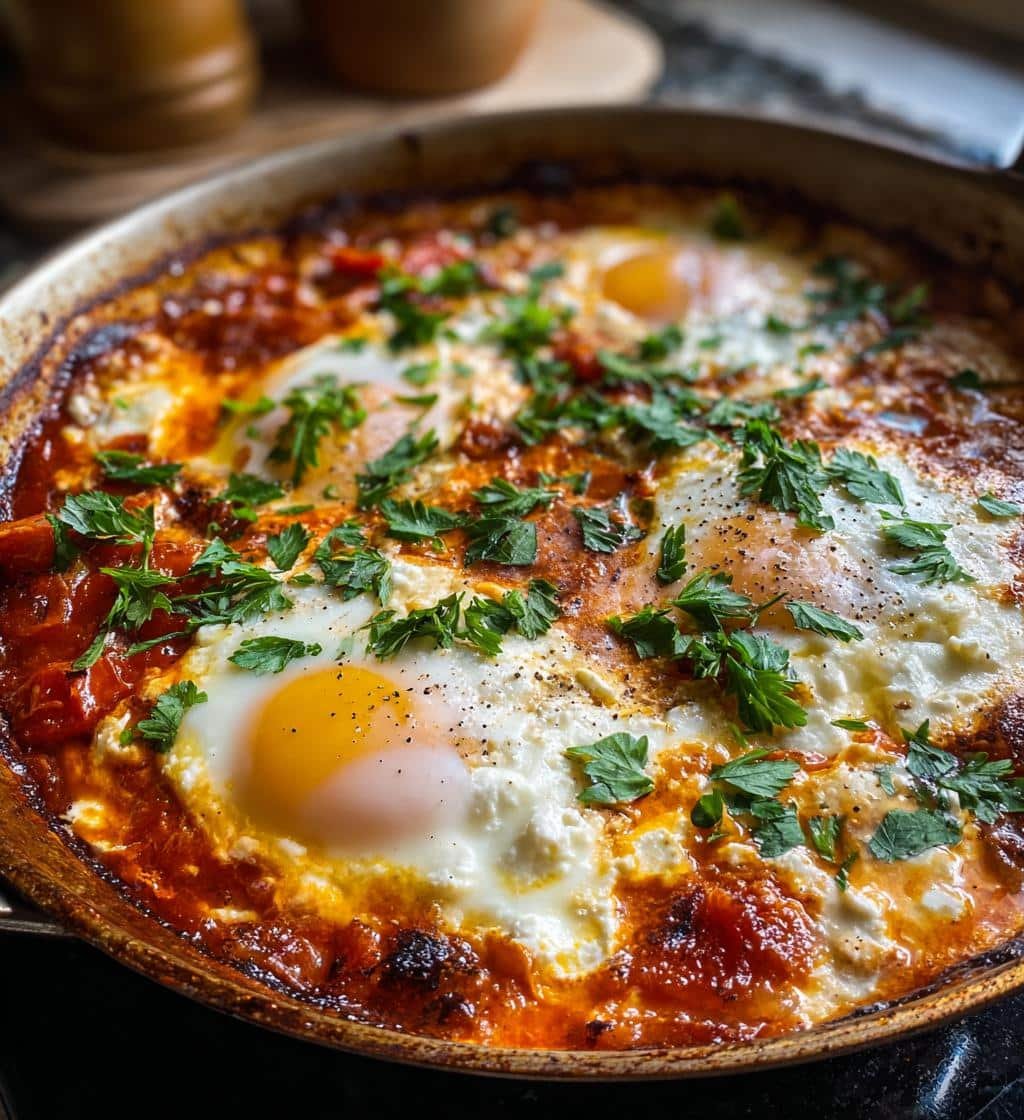 creamy mediterranean baked feta eggs cozy brunch - detail 1