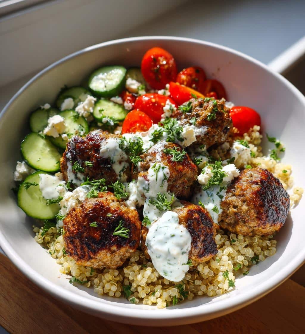 delightful mediterranean meatball bowl recipe youll love - detail 1