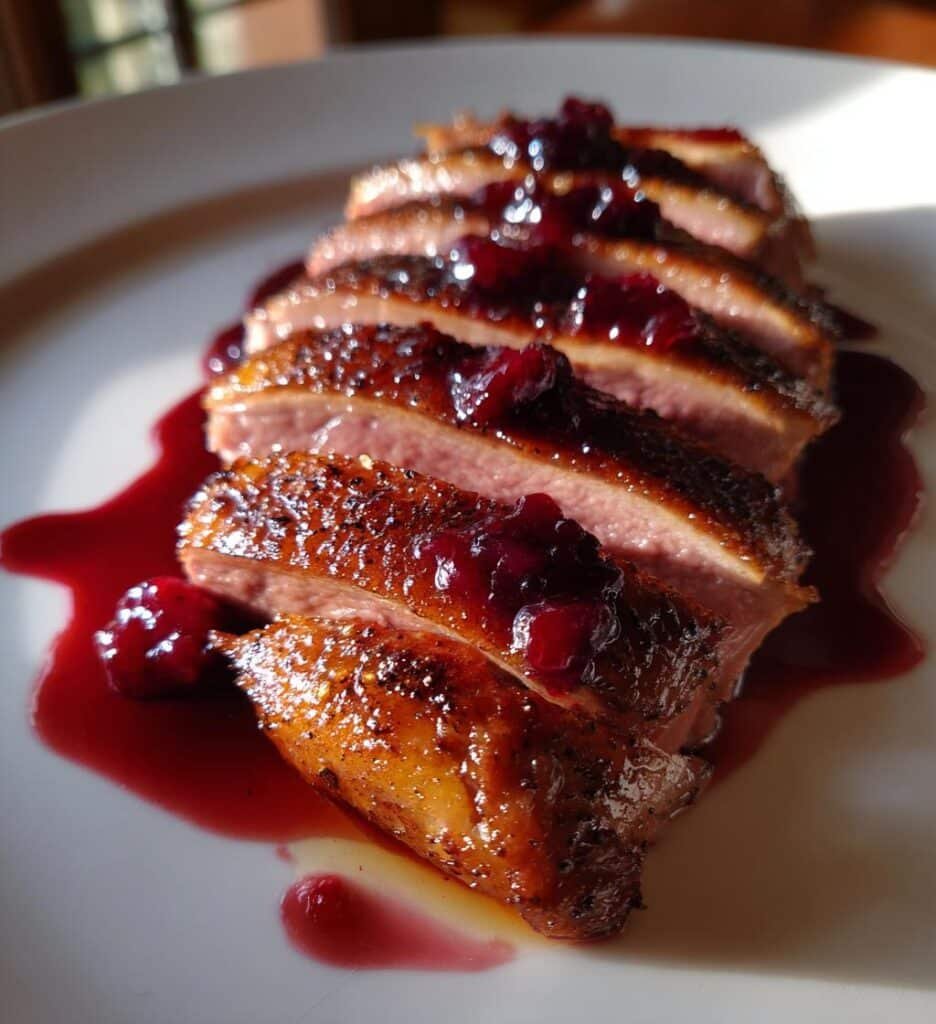 elegant seared duck breast with cherry sauce gourmet at home