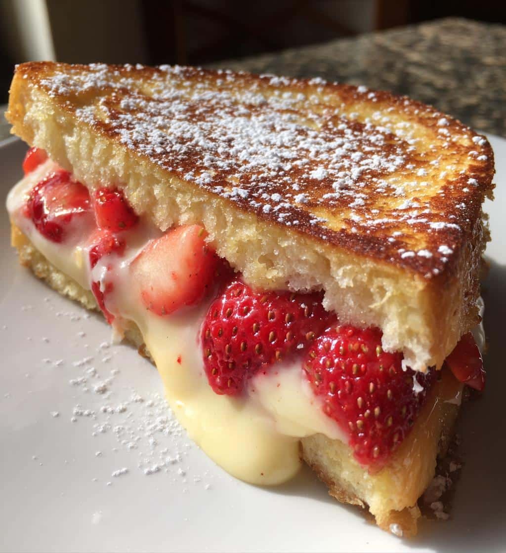 fried strawberry cheesecake sandwiches - detail 1