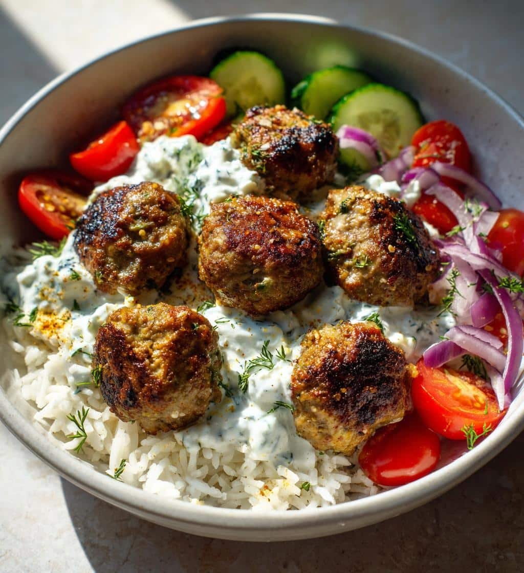 greek meatball bowl - detail 1