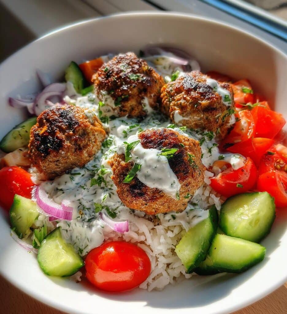 greek meatball bowl