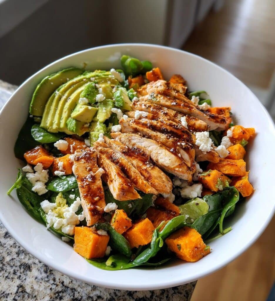 grilled chicken sweet potato bowl
