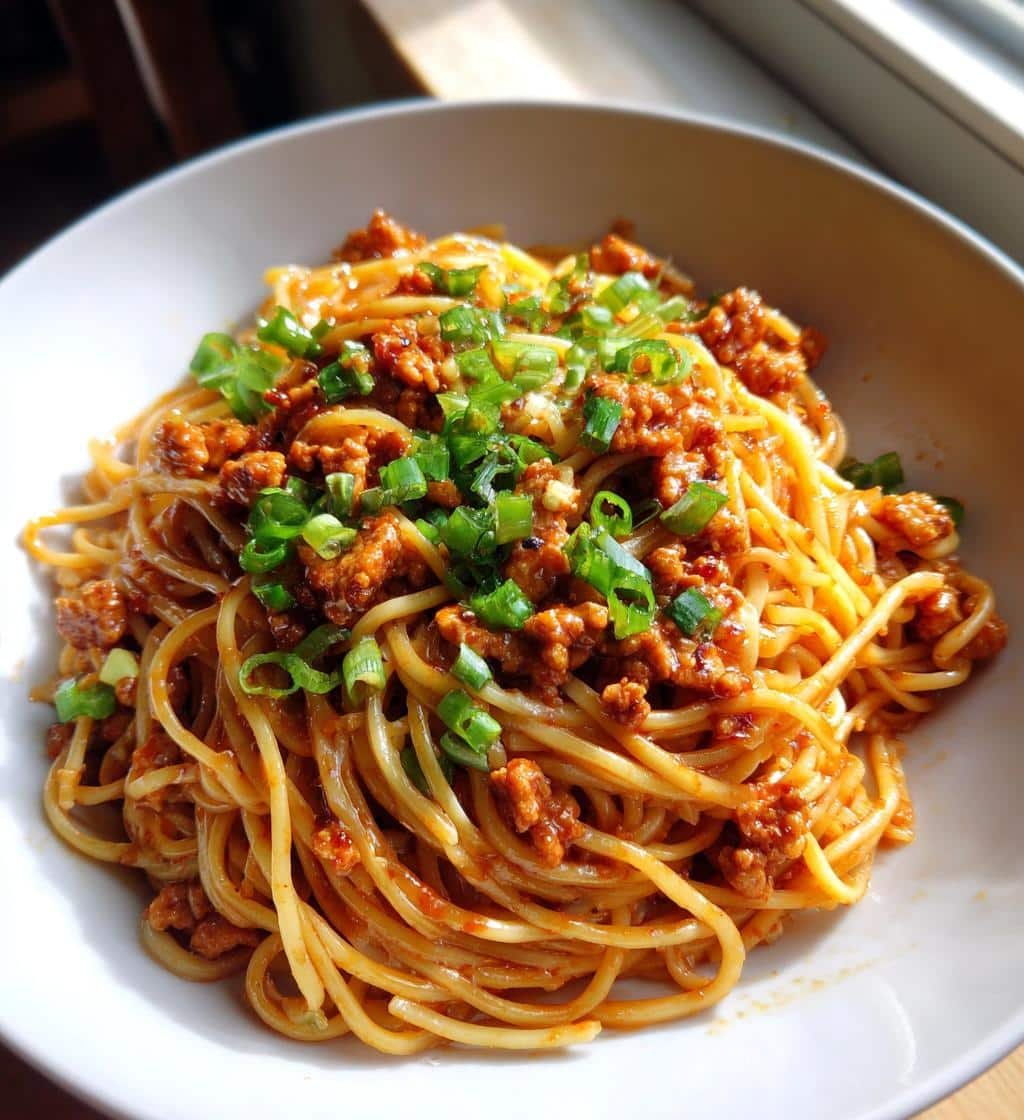 ground chicken sweet chili noodles - detail 1