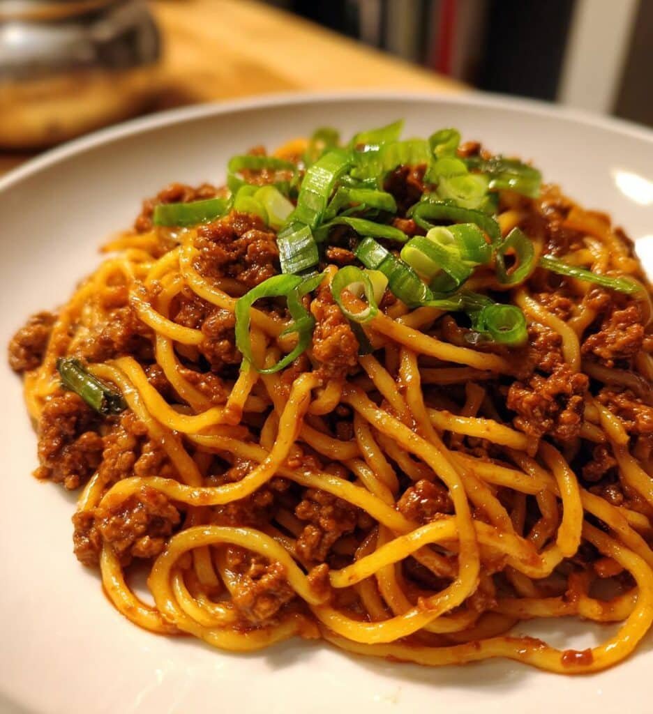 ground chicken sweet chili noodles