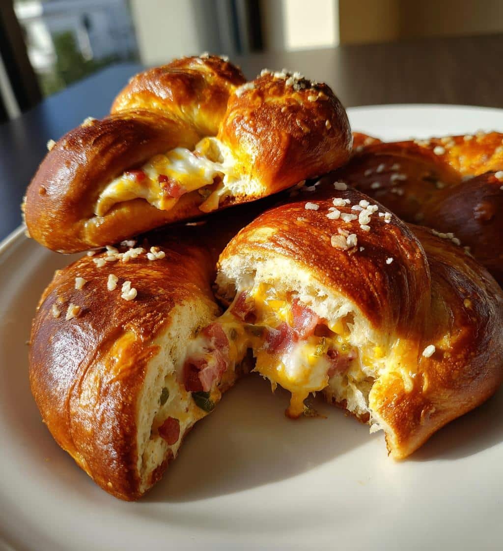 ham swiss and jalapeno stuffed pretzels recipe - detail 1