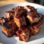 healthy clean high protein garlic balsamic steak bites