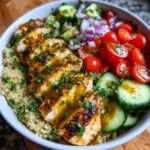 healthy lemon garlic chicken meal prep bowls