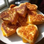 heart shaped grilled cheese dippers