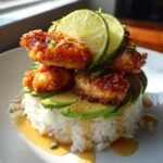 honey lime chicken avocado rice stack 2
