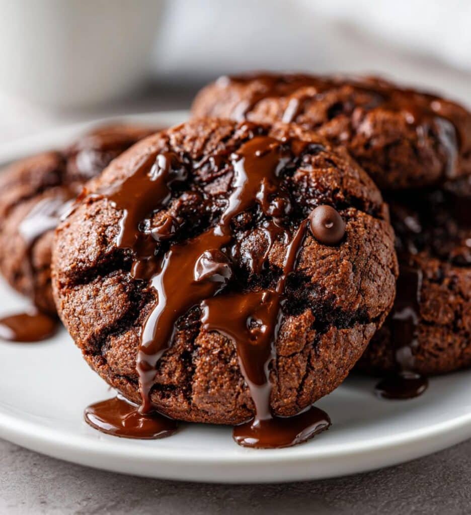 indulgent gooey chocolate ganache cookies
