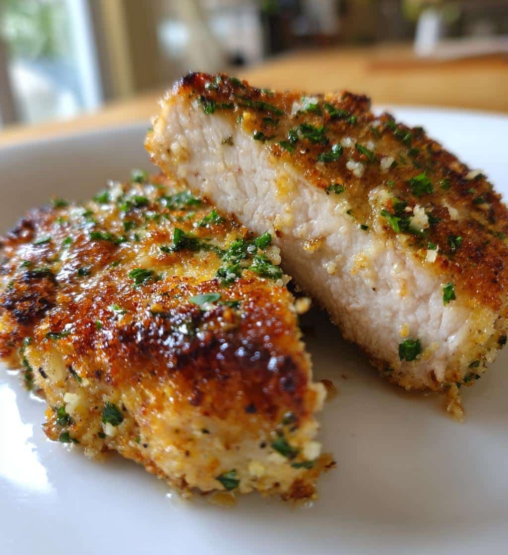 irresistible baked garlic parmesan pork chops recipe - detail 1