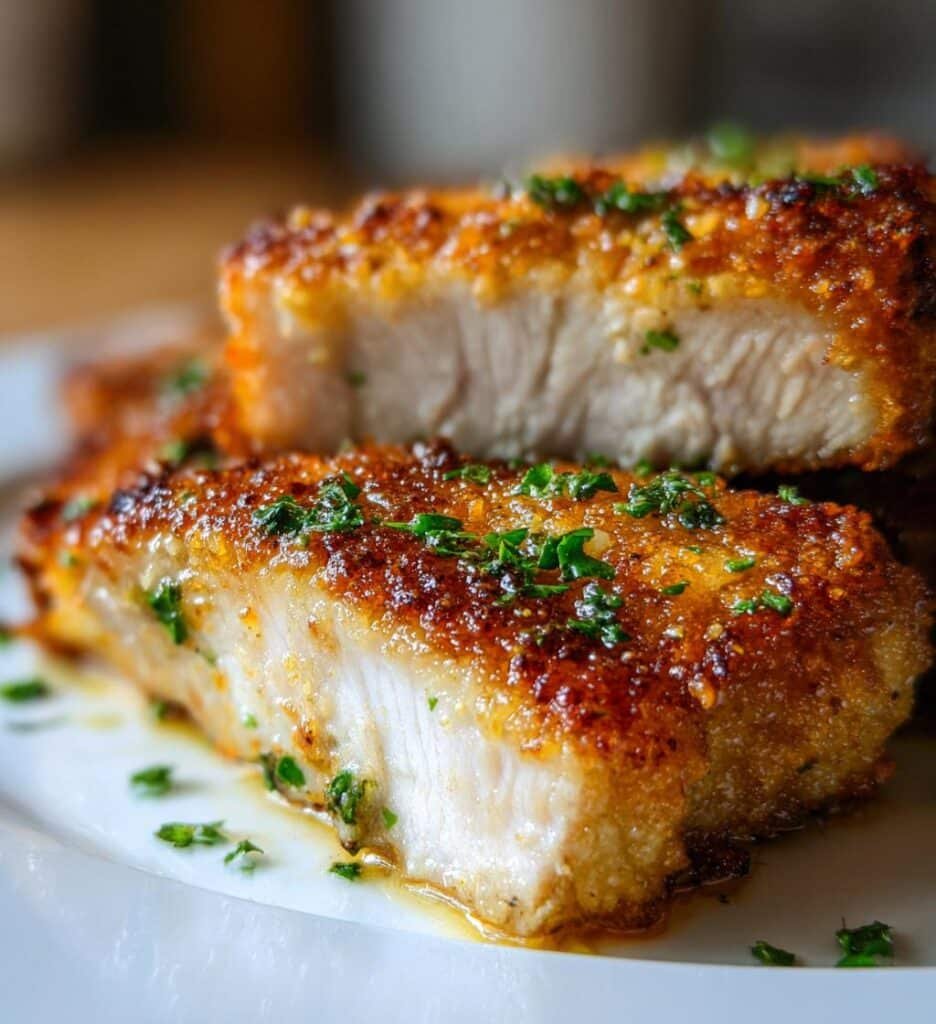 irresistible baked garlic parmesan pork chops recipe