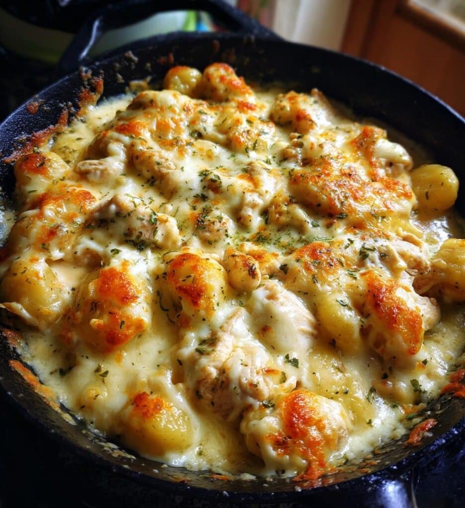 irresistible cheesy chicken gnocchi skillet recipe