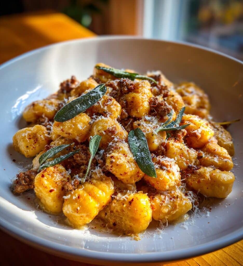 irresistible creamy butternut squash gnocchi with sausage