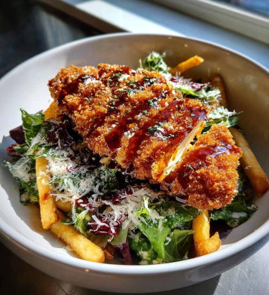 irresistible hot honey crispy chicken caesar salad fries sweet heat fix