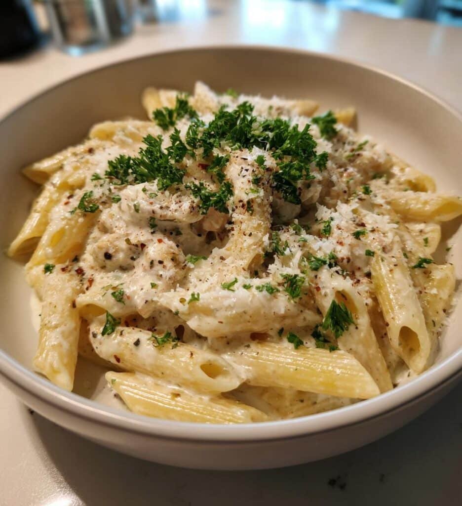 irresistible restaurant style creamy garlic penne pasta a garlic lovers dream