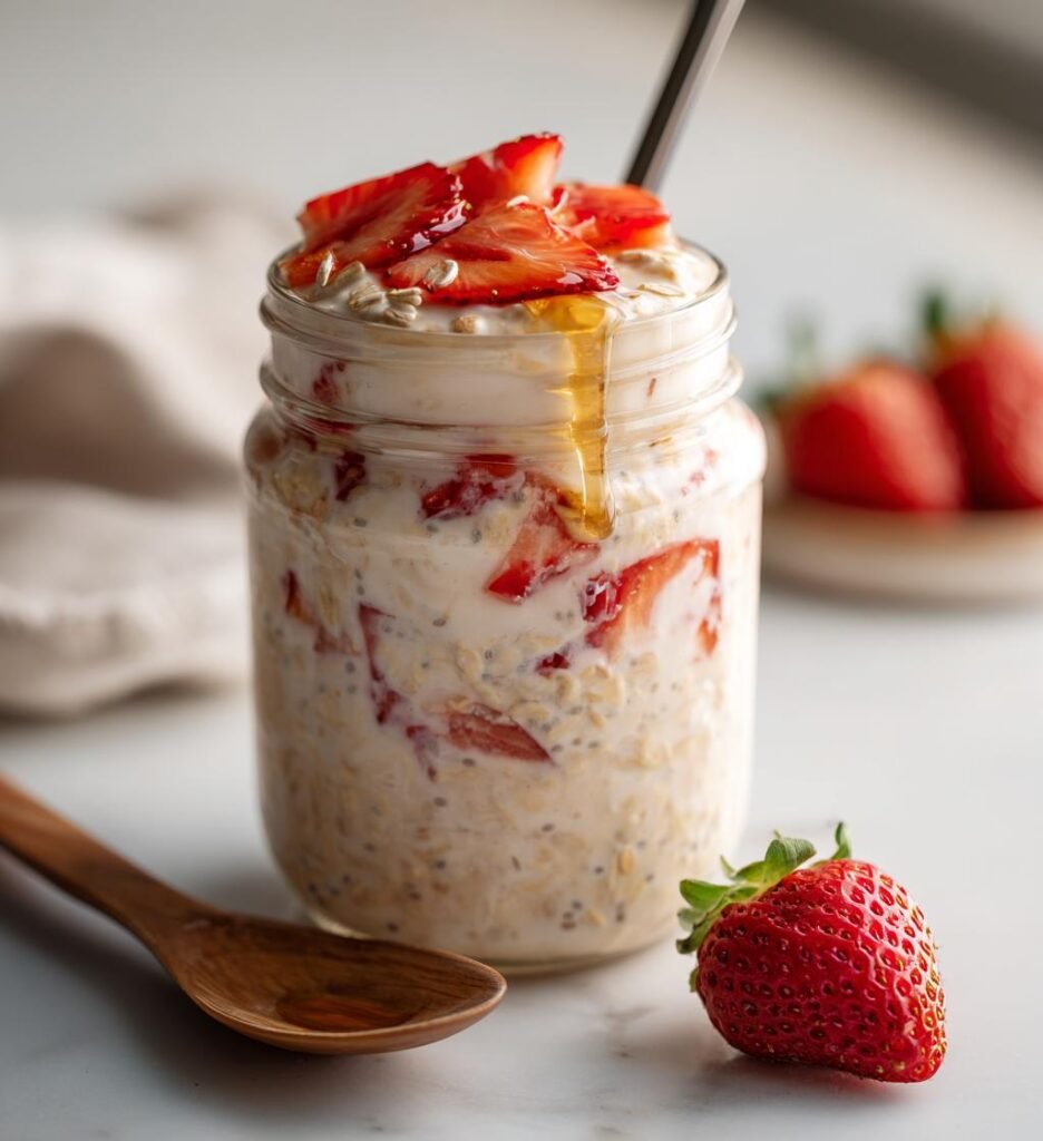 irresistible strawberry overnight oats recipe for busy mornings