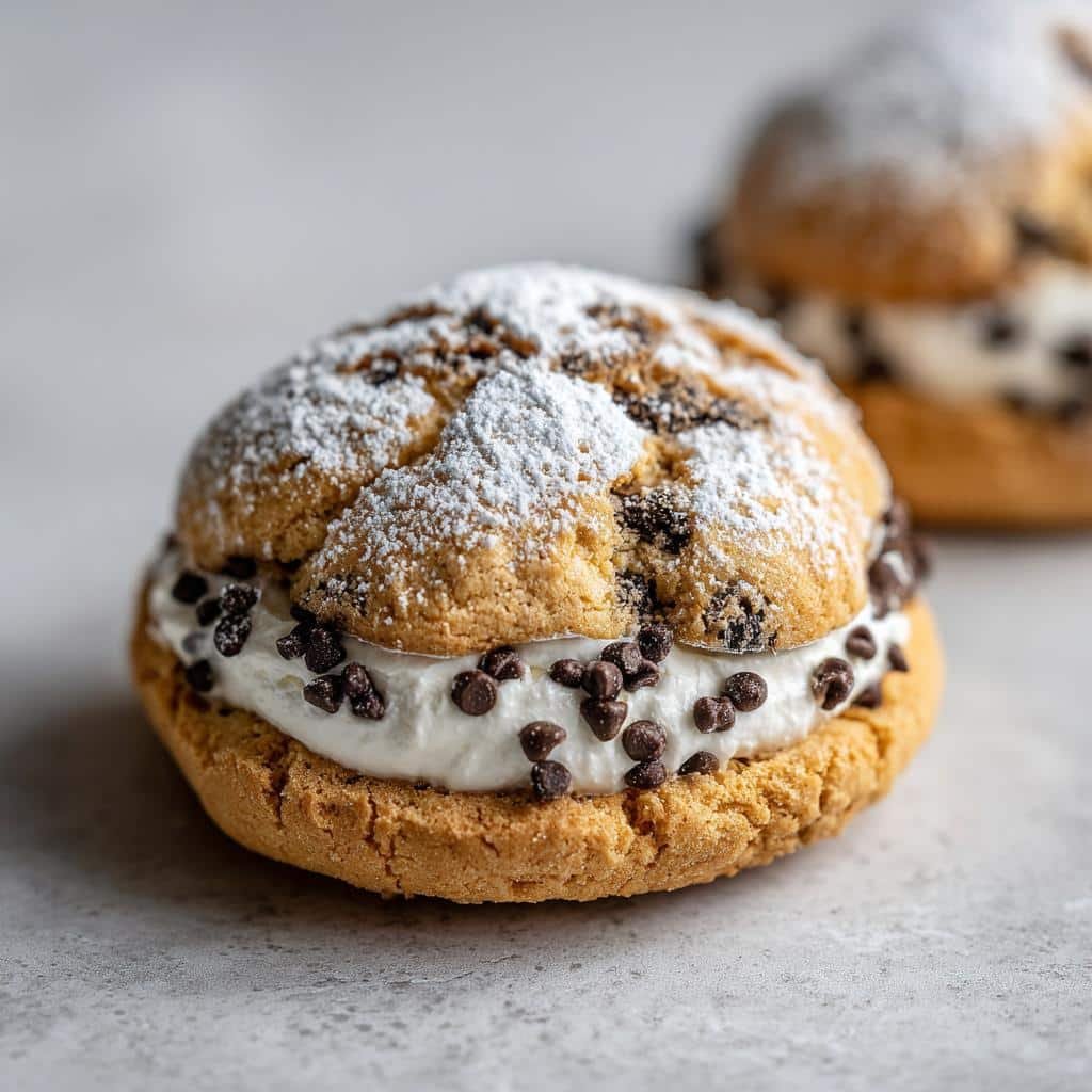 italian cannoli inspired thumbprint cookies
